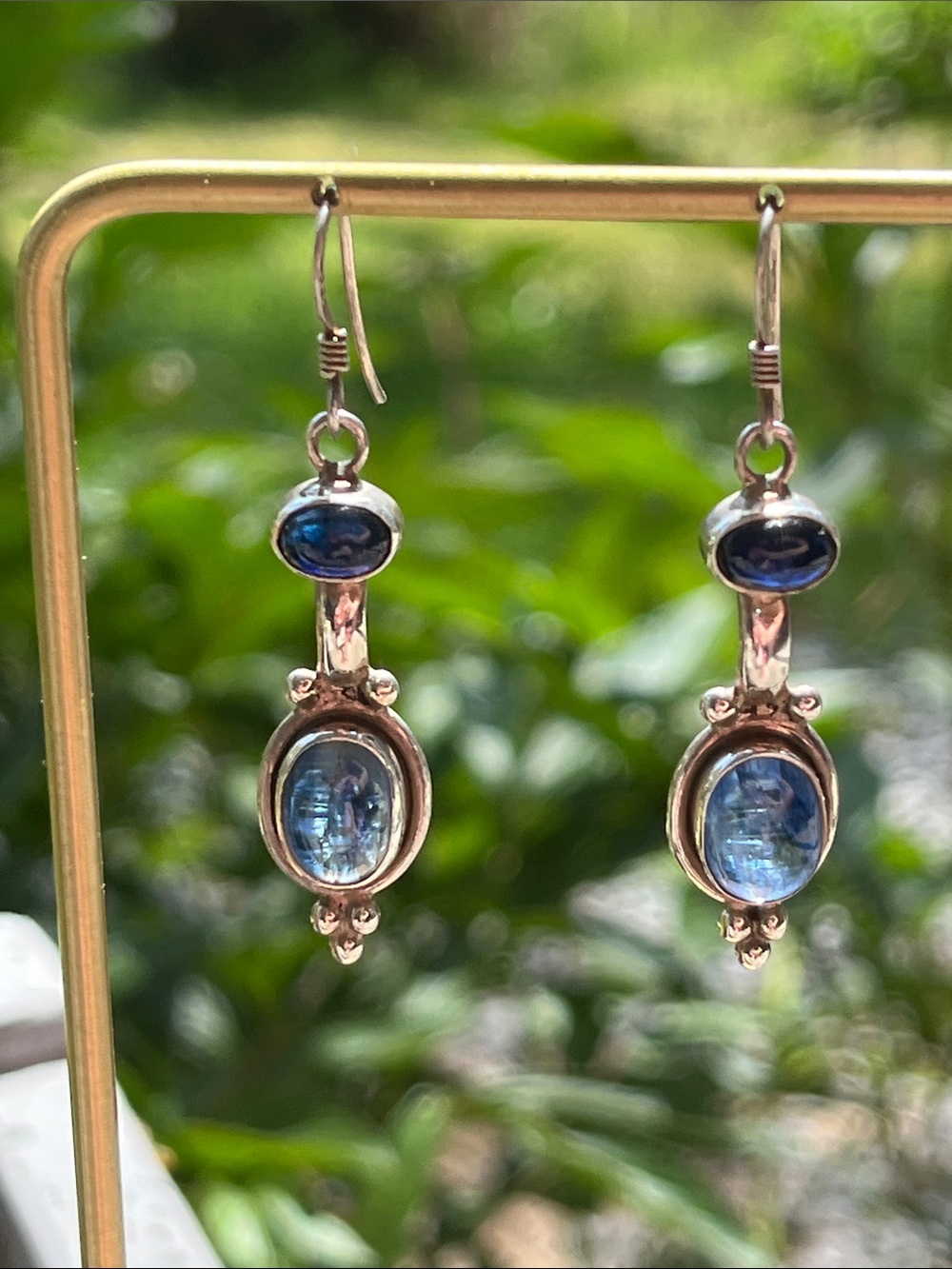 Sterling Silver Labradorite Drop Earrings Artisan Made
